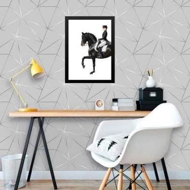 Imagem de Quadro Hipismo - Mulher Montada Cavalo 33X24Cm