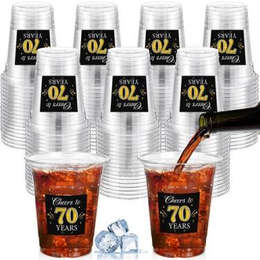 Imagem de Copos de plástico descartáveis Funnymoom 70th Birthday 350ml, pacote c