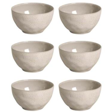 Imagem de 6 Bowls de Cerâmica Off White 558ml Tigelas Porto Brasil Caldos Massas