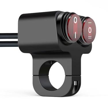 Imagem de SKARORING Interruptor De Barra Luz Impermeável Para Motocicleta, Quadriciclo, 7/8″, 12V 16A, Controle Duplo Cnc, Liga Alumínio, Troca Pisca-Alerta, Freio Neblina, Interruptores Liga-Desliga-Liga, In