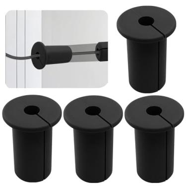 Imagem de Zorveiio 4 peças de ilhós de cabo de parede Starlink de 0,9 cm, bucha de silicone industrial para cabos Ethernet - compatível com kit de montagem Starlink Dishy e móveis domésticos (preto)