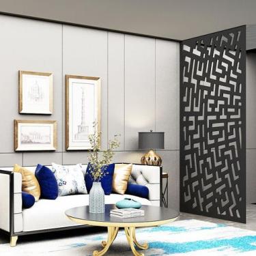 Imagem de Painel Vazado Divisória MDF Maia Preto - Decore Painéis e Divisórias, 