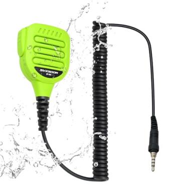 Imagem de Microfone de alto-falante de ombro resistente compatível com Motorola EVX-S24, Yaesu VX-6R, FT-270R, série Standard Horizon HX, design PTT robusto (verde)