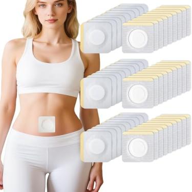 Imagem de Remendos de óleo de rícino para umbigo, pacote com 54 pacotes de óleo de rícino de 8,2 cm, algodão orgânico, autoadesivo, sem lavagem, antivazamento e kits de almofada de óleo portátil