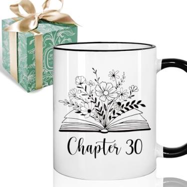 Imagem de Presentes de aniversário de 30 anos para mulheres - Caneca capítulo 30 325 g, presentes de 30 anos, feliz aniversário de 30 anos para mulheres irmã melhores amigas filha namorada esposa colegas de