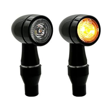 Imagem de MGMSINYO E-Mark LED CNC indicador de motocicleta mini luz de seta inspeção de veículo DC12V IP67 bala universal à prova d'água (preto, 2 peças)