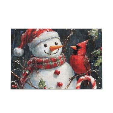 Imagem de WELLDAY Quebra-cabeça boneco de neve pássaro 1000 peças grande jogo de arte para adultos adolescentes