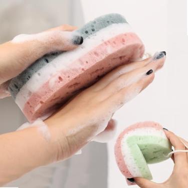 Imagem de 1 peça de esponja de banho para mulheres esponja de banho macia bucha esponja de banho esponja de banho para lavagem corporal banheiro limpeza profunda esponja de banho acessórios de banho cor