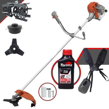 Imagem de Podador de Grama Tekna RL520ACG2 À Gasolina 2HP de Potência 52cc 13.000rpm Roçadeira Com Carretel + Faca 3 Pontas + Enxada Capinadeira + ÓLEO TOYAMA