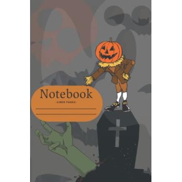 Imagem de Halloween College Rulled notebook: Funny Halloween themed notebook for adults and kids. Pumpkins Halloween Journal For Back To School, Office, Work.