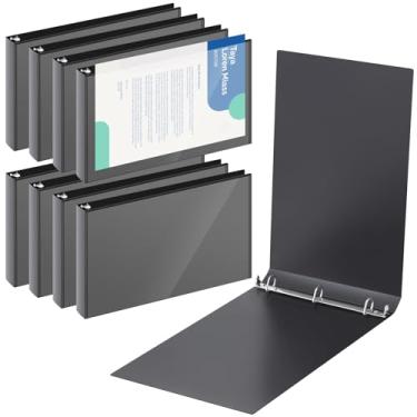 Imagem de Humyoun 8 fichários para visualização de 28 x 43 cm de 2,5 cm e 3 anéis resistentes. Economia, comporta papel de 28 x 43 cm, para projetos de arte, escritório, casa, locais de trabalho (preto)