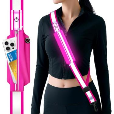 Imagem de Samlior Faixa de cinto refletiva de LED, luz de LED recarregável, equipamento de caminhada de segurança noturna, equipamento refletivo ajustável de alta visibilidade para corredores, caminhantes