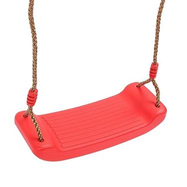 Imagem de aqxreight Assento de Balanço de Plástico para Crianças Ao Ar Livre, Assento de Balanço Vermelho Interno Ao Ar Livre Com Estrutura de Corda, Outro Equipamento de Viga, o Balanço de Fixação, Corda de