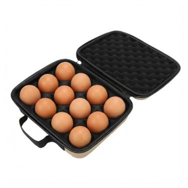 Imagem de VBESTLIFE 12 Recipientes Exteriores do Ovo Dos Entalhes Com Punho, Portador à Prova de Choque do Ovo Armazenamento da Esponja de Eva para o Curso Piquenique da Festa