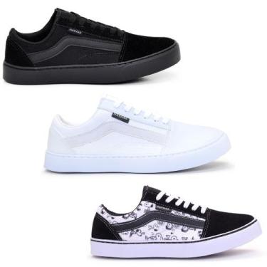 Imagem de Kit Combo Três Pares de Tênis Casual Skate Escolar Haymax Original com