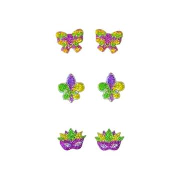 Imagem de Conjunto de brincos de carnaval para mulheres, fofo, máscara, leve, festivo, divertido, acessórios de carnaval, bijuterias de festa, 1, Resina, Sem pedra preciosa