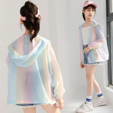 Imagem de Jaqueta De Proteção Solar Arco-Íris Para Meninas, Estilo Princesa, Ati