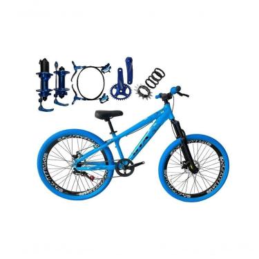 Imagem de Bicicleta Aro 26 Gta Rebel Freeride Single Cubo K7 Barulhento Freio Hidraulico Rodas Vmaxx Pneu Flame - Azul