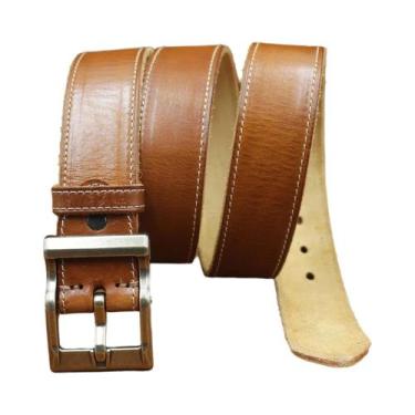 Imagem de Cinto Masculino De Couro Legítimo Natural Com Fivela De Metal Resisten