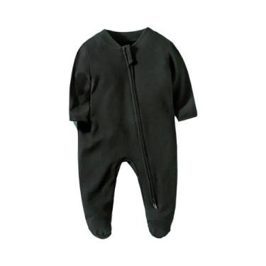 Imagem de Pijamas De Inverno Unissex Em Algodão Com Zíper E Mangas Longas Para B