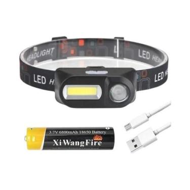 Imagem de Lanterna De Cabeça Mini Portátil USB Recarregável XPE COB LED Para Cam