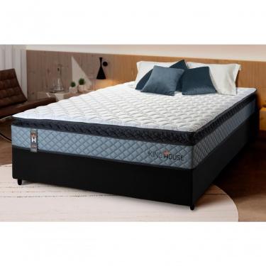 Imagem de Cama Box Espuma Chicago Casal 138x188 Cinza King House