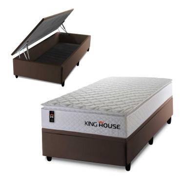 Imagem de Cama Box Baú New Moon 96x203 com Molas Ensacadas King House