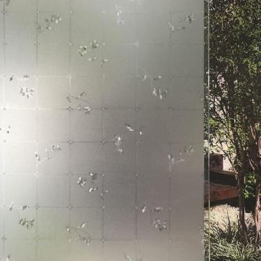 Imagem de Pelicula Eletrostatica para Vidro Blindex Modelo Quadrados e Flores 20