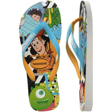 Imagem de Chinelo Havaianas Disney Stylish Colecao 2024, Branco, Azul, 35/36