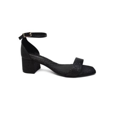 Imagem de Sandália Piccadilly Salto Medio 588116 Preto, 38, Preto