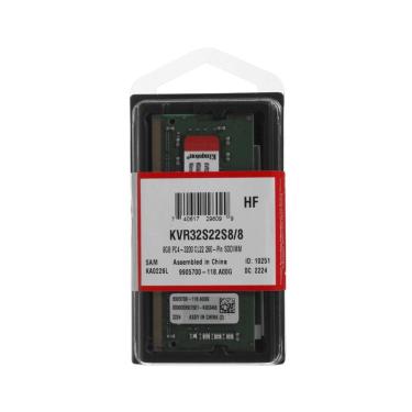 Imagem de Memoria Ddr4 3200 8Gb Notebook Kingston Kvr32s22s8 8Wp