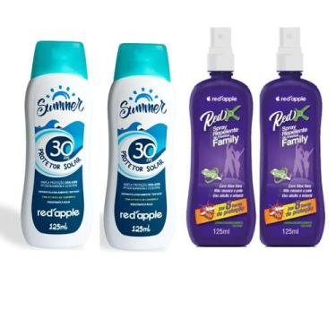 Imagem de Kit 2 Repelentes Red X Spray 125 e 2 Protetor Solar FPS30 - red apple