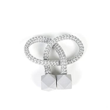 Imagem de Ganchos magnéticos para cortina de cor sólida prendedores de fivela prendedores de cortina para decoração de quarto de sala de estar, cinza, 1 peça