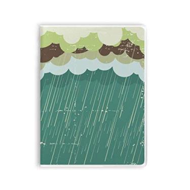 Imagem de Caderno com estampa de chuva, nuvem, mar, clima, capa de chiclete, diário de capa macia