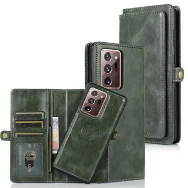 Imagem de HJZSZX Para Samsung S23 FE Retro Magnético Couro Flip Carteira Cartão Telefone Capa Bolsa Capa (Para Samsung S23 FE/verde)