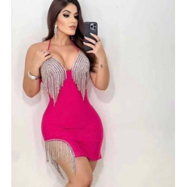 Imagem de Vestido luxo tamanho único na cor Rosa - Vestido feminino , Rosa, únic