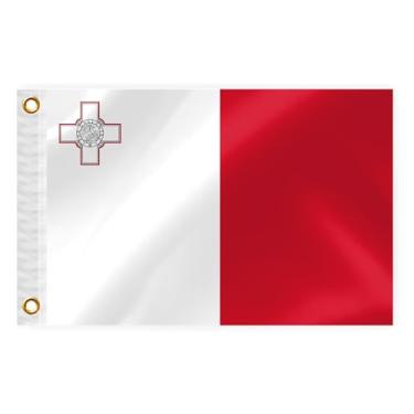 Imagem de Bandeira náutica de barco de Malta, 30,5 x 45,7 cm, bandeira marinha maltesa dupla face, nylon, pequeno iate, vela, pontão, quadriciclo, caminhão, bandeira de motocicleta com 2 ilhós de latão