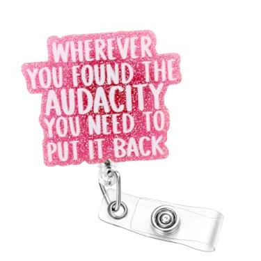 Imagem de Soleebee Engraçado carretel de crachá de enfermeira, bonito suporte retrátil para crachá de trabalho, clipe de crachá de identificação com clipe jacaré giratório de 360° para estudantes RN LPN CNA MA