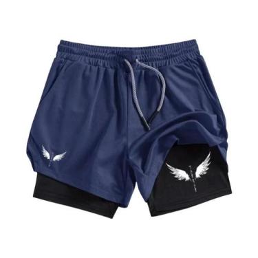 Imagem de Shorts Masculinos De Secagem Rápida Para Corrida Com Bolso Para Celula