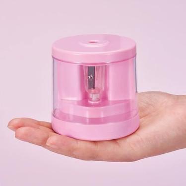 Imagem de Apontador De Lápis Elétrico Infantil Automático Portátil Operado Por Bateria Para Lápis 6-8mm(Rosa-02UN)
