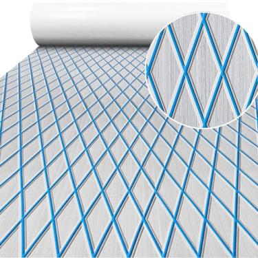 Imagem de Hzkaicun Piso de barco, espuma vinílica acetinada, deck, piso marinho, autoadesivo, teca sintética, antiderrapante, tapete marítimo para barco, trailer, iate, pesca, barco, prancha de surf, caiaque,