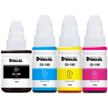 Imagem de Kit 04 refil de tintas Gi-190 compatível canon G4111 - Bulk Ink Do Bra