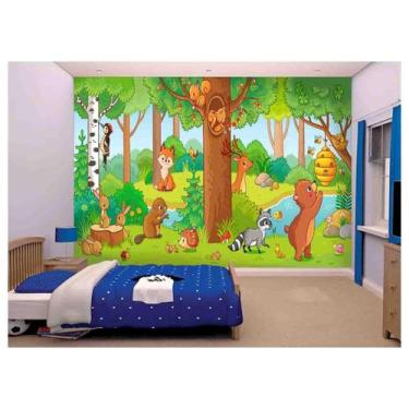 Imagem de Papel De Parede Infantil Zoo Selva Bichinhos s170 - Você Decora