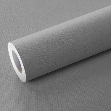 Imagem de Papel de Parede Adesivo Cinza Espacial Linho Textura Lavavel 500x60cm 