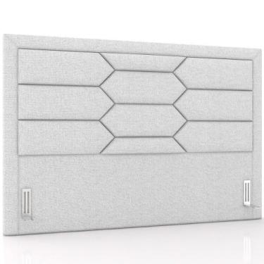 Imagem de Cabeceira Cama Box Queen 160cm Estofada Nora P05 Linho Cinza Claro - L