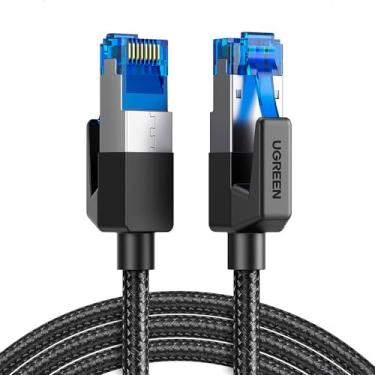 Imagem de Cabo de Rede RJ45 Cat8 F/FTP Macho 1.5M Preto Alta Velocidade Internet Estável Performance Superior Para Jogos Online Streaming UHD Conexão Segura Flexível