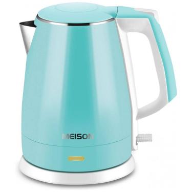 Imagem de Chaleira Elétrica de 1.5L, Aço Inoxidável, 1200W, Turquesa, 110v, MEISON SYK 003, Azul turquesa