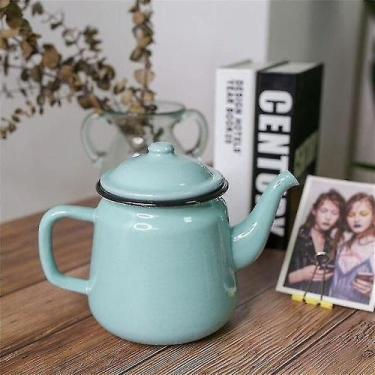 Imagem de Chaleiras elétricas conjunto de chaleira de esmalte vintage cafeteira 