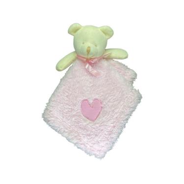 Imagem de Naninha Do Bebê Urso Cobertor Bordado Rosa Ultrasoft