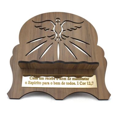 Imagem de Porta Biblia Espirito Santo Mdf 30 X 32 Cm